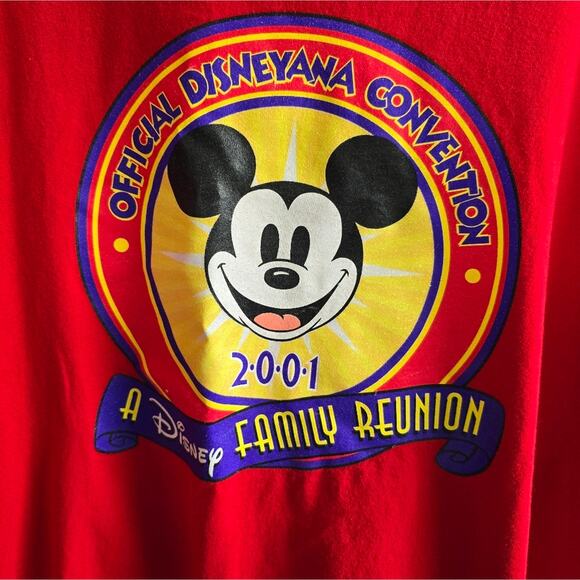 Vintage Disney Red 2001 Disneyana Convention Family Reunion Graphic Tee XXXL - Picture 5 of 13